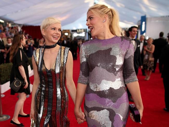 Michelle Williams and Busy Philipps attend The 23rd Annual Screen Actors Guild Awards at The Shrine Auditorium on January 29, 2017 in Los Angeles, California. Picture: Getty