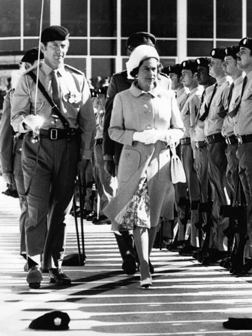 Queen Elizabeth II at Launceston Airport during her silver jubillee visit to Tasmania in March 1977.