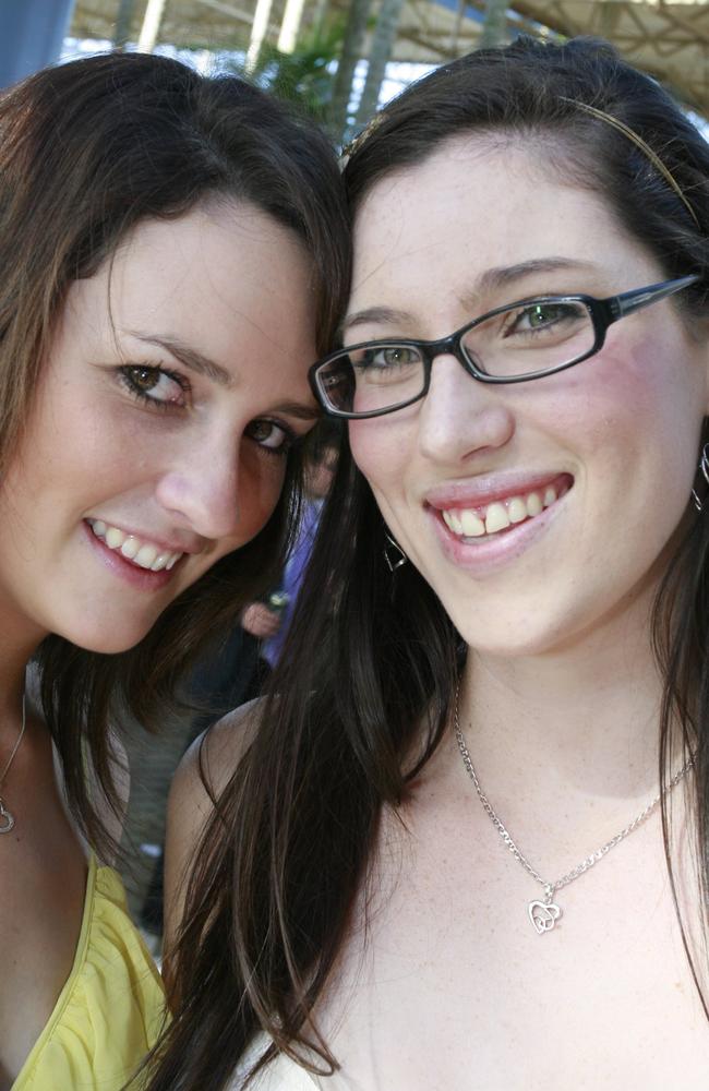Melissa Handley and Brooke Anderson in 2009. Picture: Barry Leddicoat