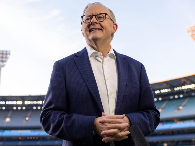Albanese seems to want to become Labor’s John Howard – more fatherly than firebrand. Picture: Jason Edwards