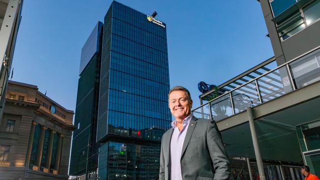 Flinders University vice chancellor Colin Stirling outside the new city campus. Picture: Supplied