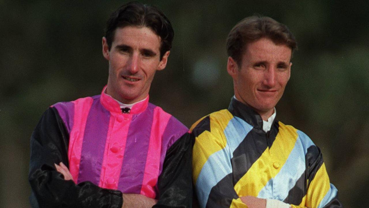17/4/97:  Jason Oliver and brother Damien, who both rode at the Bendigo Jockey Club meeting.  f/l  /horse racing  PUB DHS 29/10/2002 p 3