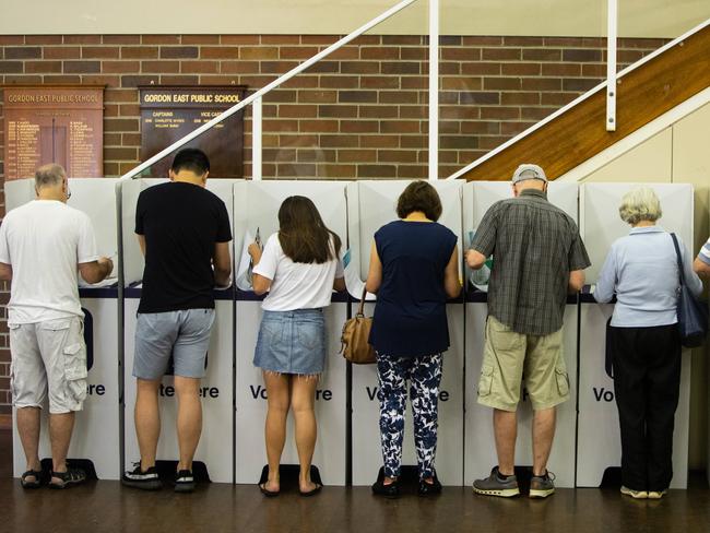 NORTH SHORE TIMES AAPGeneric photographs of voting in the NSW State Elections at Gordon PS on 23rd March 2019. (AAP Image / Julian Andrews).