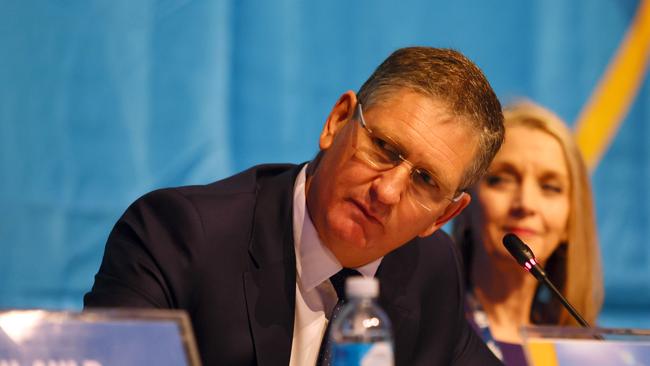 LNP President Lawrence Springborg and vice-president Amanda Cooper during the LNP annual state conference held in Brisbane. Picture: NCA NewsWIRE/Tertius Pickard