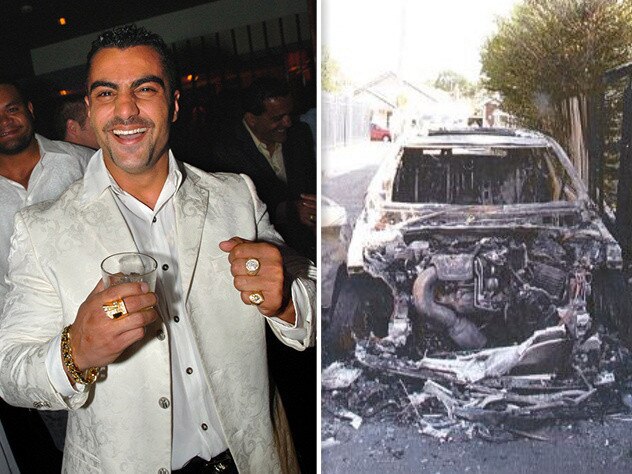 Mick Hawi and the burnt-out alleged getaway car - story