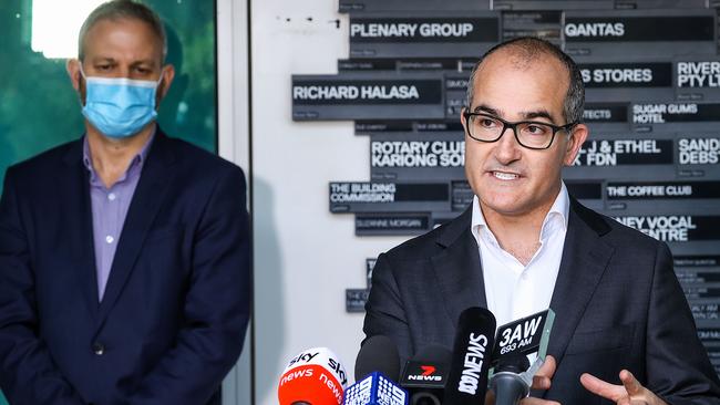 Acting Premier James Merlino has announced the latest restriction changes. Picture: NCA NewsWire/Ian Currie