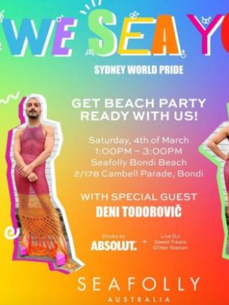 Seafolly are hosting a party for World Pride. Source: Instagram