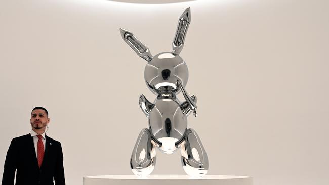 Koons’ ‘Rabbit’ was sold at illustrious auction house Christie’s Post-War and Contemporary Art evening sale for a record sum. Picture: Timothy A Clary / AFP