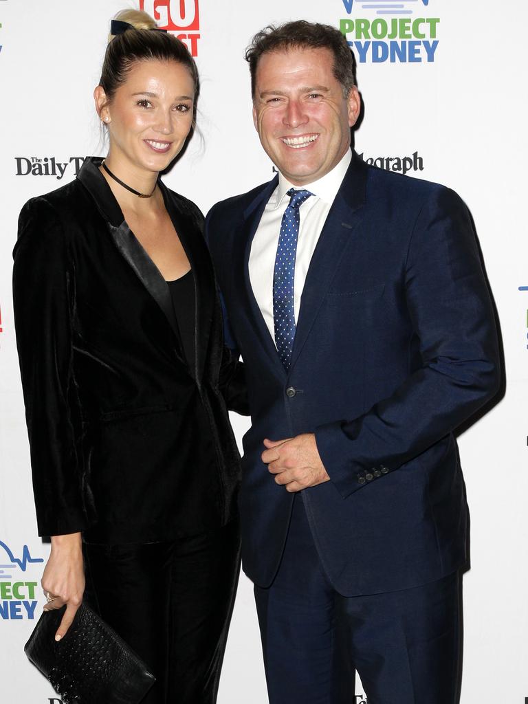 Karl and fiancee Jasmine Yarbrough. Picture: Christian Gilles