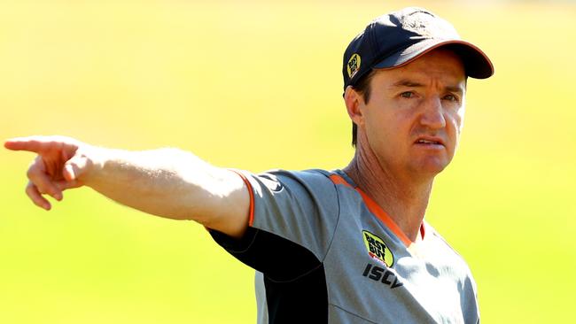 Tigers coach Jason Taylor during Wests Tigers training. Picture: Gregg Porteous