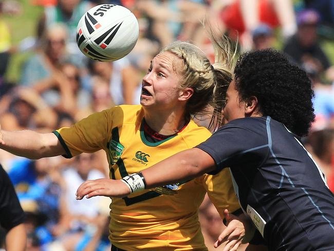 Kezie Apps playing against the Kiwi Ferns last year.