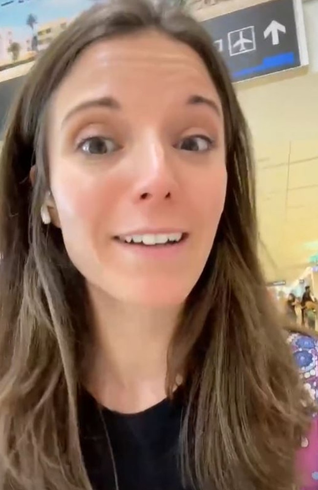 US travel influencer Allie Marshall reveals how to get a seat upgrade ‘for free’. Picture: TikTok/alliegoneaway