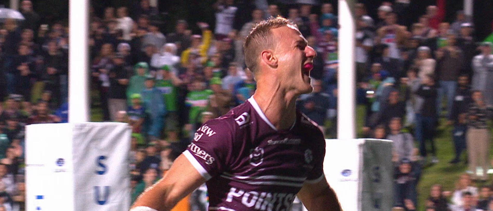 Daly Cherry-Evans scores for Manly.