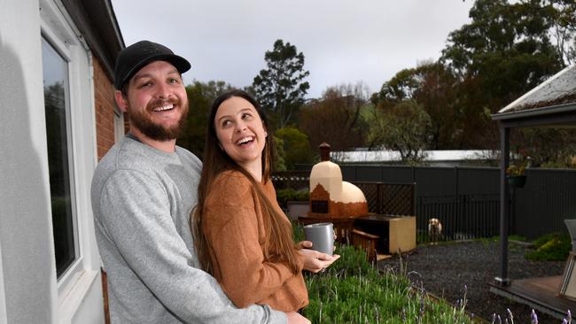 Matt Cockerill, 28, and his fiance Annie Foskett, 27, have recently moved into an old 1800s cottage in Meadows. Picture: Tricia Watkinson