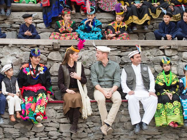 William wears the same hat his mother wore during her visit to the settlement of the Kalash people. Picture: Getty Images