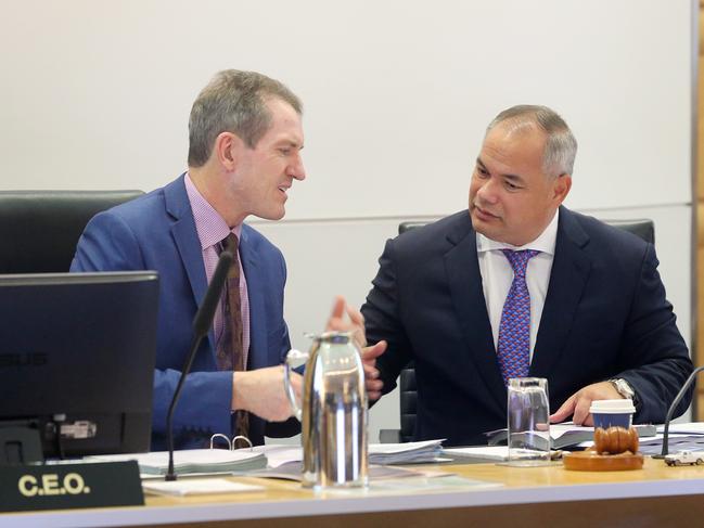 Special budget meeting at Gold Coast City Council chambers.Photo of CEO Dale Dickson and Mayor Tom Tate.Pic by Richard Gosling