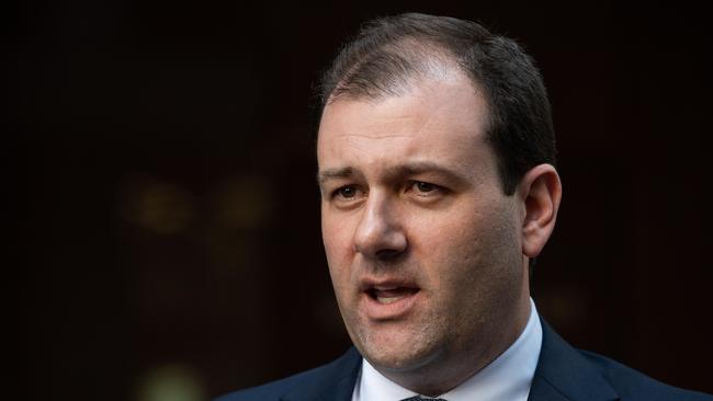 Minister for Regional Transport and Roads Sam Farraway speaks to the media during a press conference in Sydney. Picture: Flavio Brancaleone