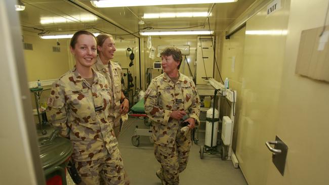 Afghanistan posting: Bown and colleagues at the field hospital at Tarin Kowt in the south of Afghanistan. Picture: Supplied