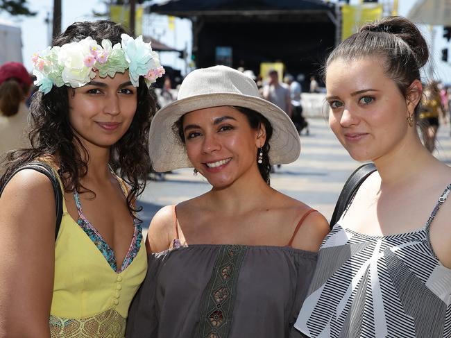 Mariana d’ Vila, Gabriela Casillas and Natalia Worony at the Manly Jazz festival in 2016. Picture: Martin Lange