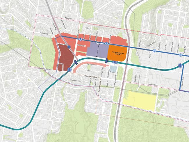 The council’s draft rezoning plan for Frenchs Forest.