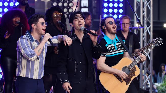 The Jonas Brothers performing on NBC's ‘Today’ in New York City. Picture:by Dia Dipasupil/Getty Images.