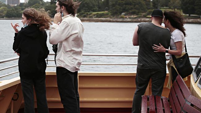 Passengers on the new Manly Ferry on Monday. Picture: Adam Yip