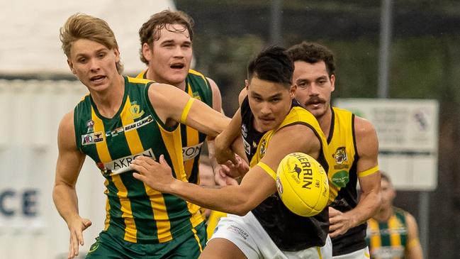 PINT and Nightcliff will do battle in Round 2 of the 2023-24 NTFL season. Picture: David Bradley / AFLNT Media