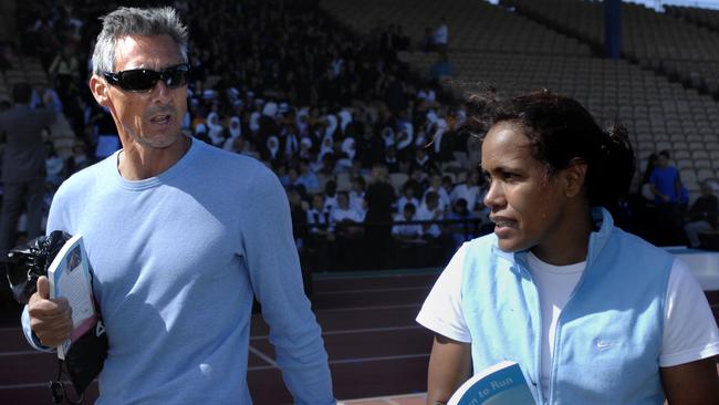 Nic Bideau with his star pupil Cathy Freeman.