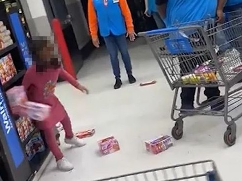 A child has had a massive meltdown in Walmart. Picture: X