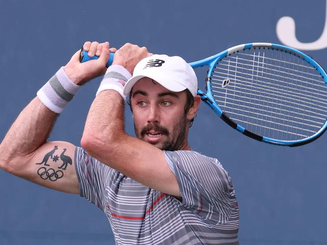 Jordan Thompson is training in Canberra with Nick Kyrgios. Picture: Al Bello/Getty Images