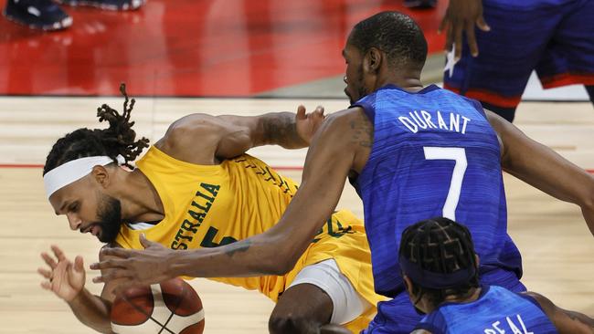 The Boomers’ result in Tokyo could hinge on Patty Mills. Picture: Ethan Miller/Getty