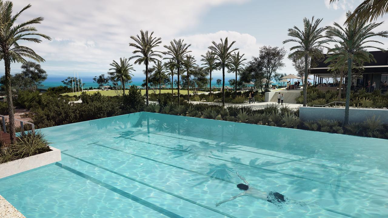 FIFO workers will be able to enjoy the Olympic-size pool (pictured) at Lot300 aka the Onslow Resort. Picture: Supplied