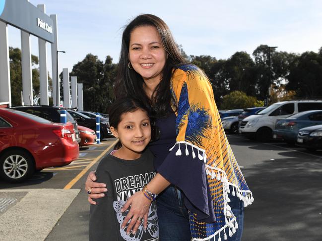 Rosalyn Valasquez with her daughter Alison, 9. Picture: Josie Hayden