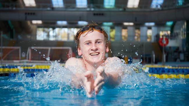 Visually impaired swimmer Liam Bekric has won the secondary category of Messenger Community News’s School Sports Awards. Picture: Matt Loxton