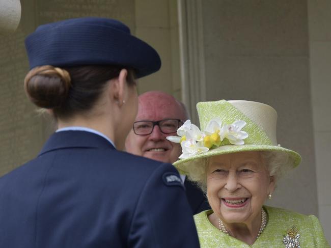 The Queen speaks to a member of the RAAF. Picture: Supplied