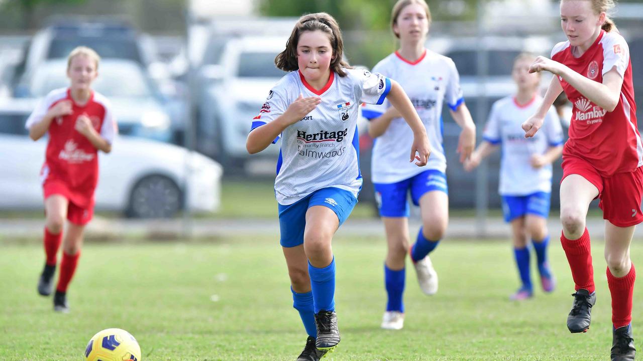 SOCCER: U 13 girls, Woombye V Nambour Yandina United. Picture: Patrick Woods.