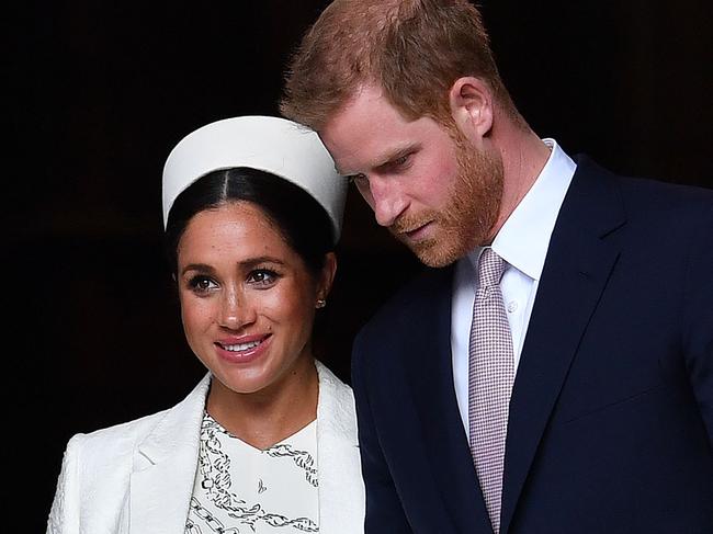 Prince Harry, Duke of Sussex and Meghan, Duchess of Sussex leave after attending a Commonwealth Day Service at Westminster Abbey in central London. Picture: AFP