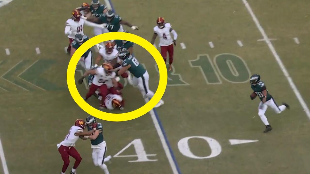 Jordan Mailata steamrolled several defenders to help set up the touchdown.