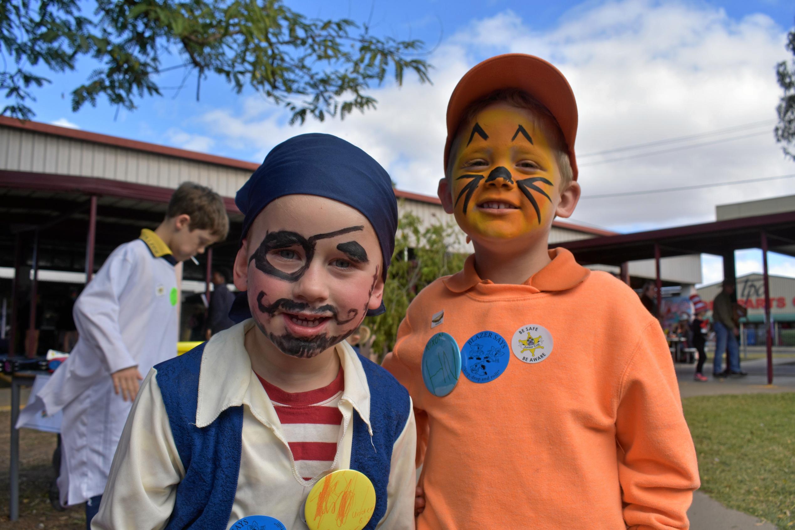 Fraser Brown and Nixon Swan of Yuleba State School. Picture: Jorja McDonnell