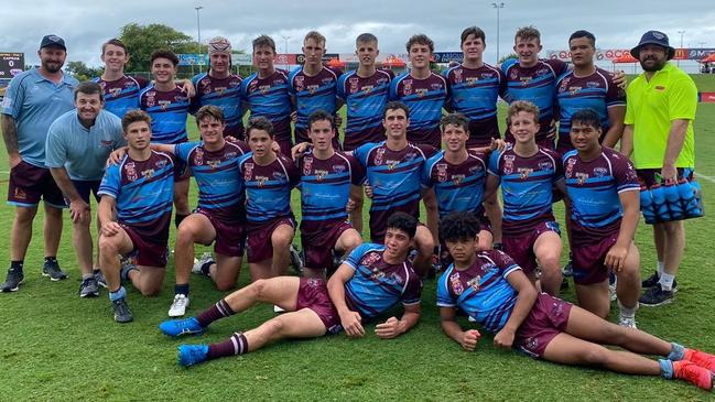 Capras under-16 players and coaching staff after their pre-season trial against the Mackay Cutters last month.