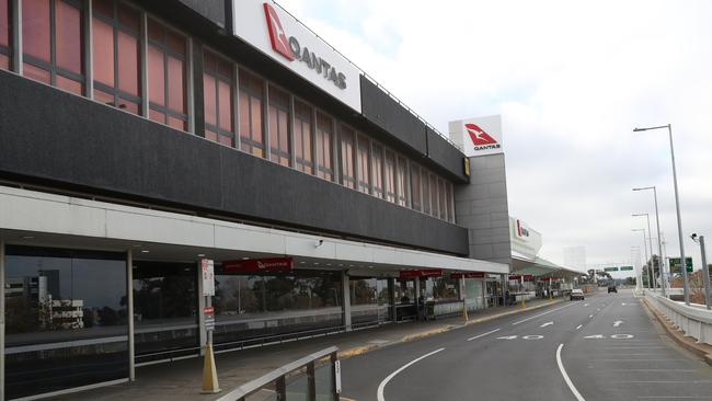 The Qantas terminal at Melbourne Airport has seen little activity in recent months. Picture: David Crosling/NCA NewsWire