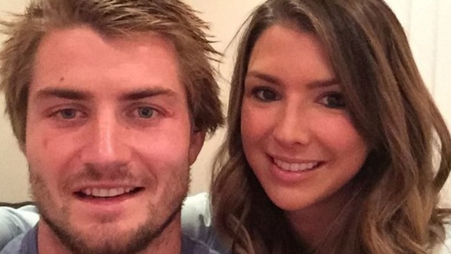 Kieran Foran with his former partner Bec Pope.