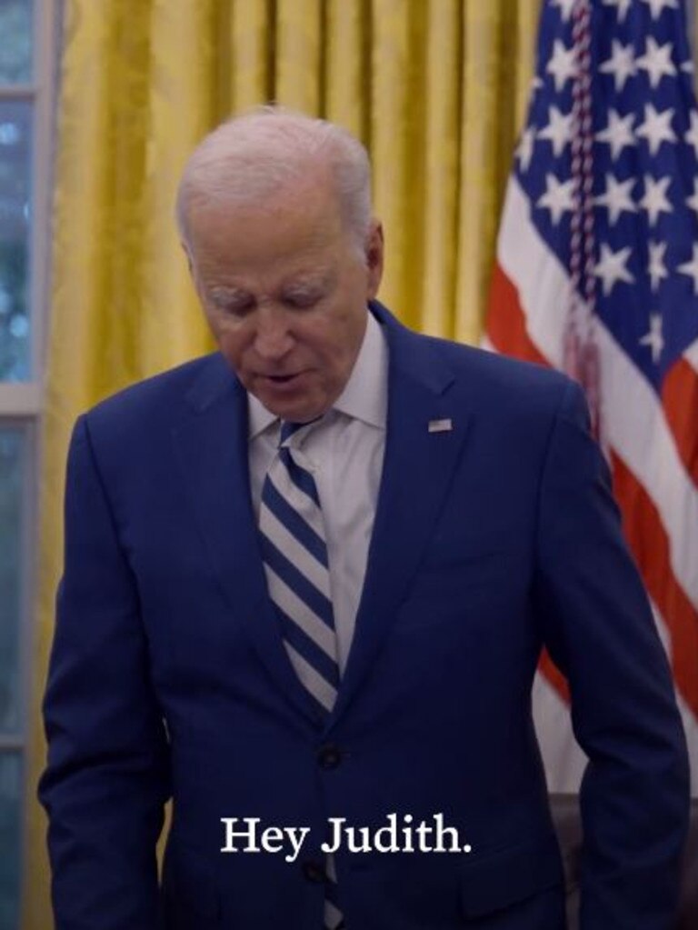 Mr Biden spoke to the freed mother and daughter in a newly released video. Picture: X