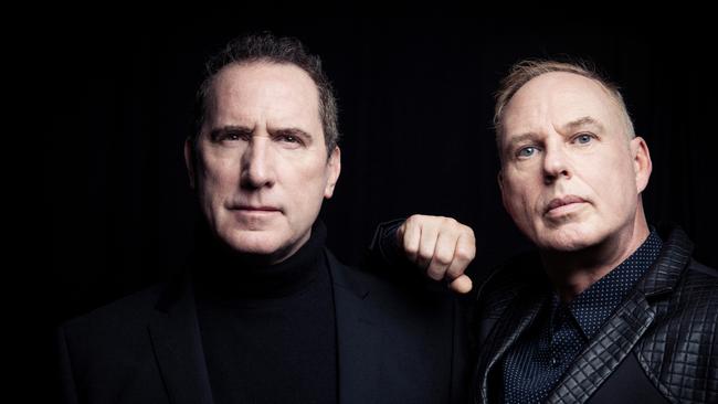 British band OMD are Andy McCluskey and Paul Humphries. Pic: Alex Lake