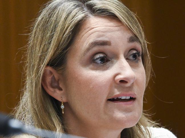 CANBERRA, AUSTRALIA, NewsWire Photos. NOVEMBER 17, 2023: Optus CEO Kelly Bayer Rosmarin appears before Senate inquiry following the November 8 outage, at Parliament House in Canberra. Picture: NCA NewsWire / Martin Ollman