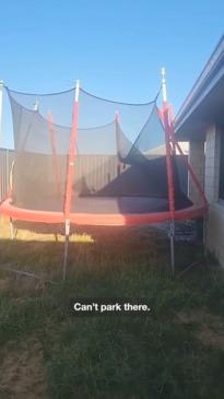 Random trampoline lands in WA backyard