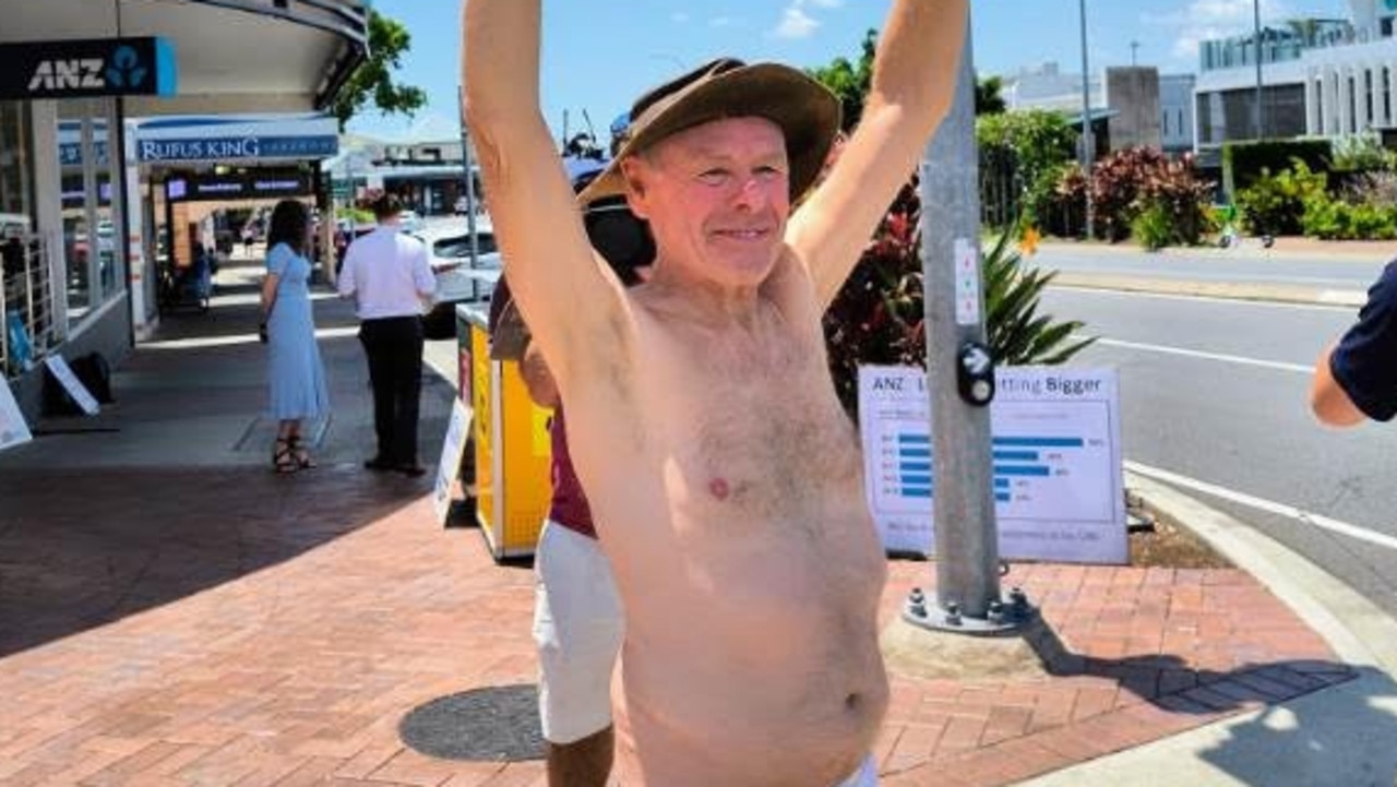 Full frontal assault: Brisbane man targets big bank with nude protest