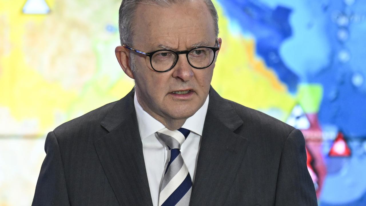 Mr Albanese at a briefing in Canberra. Picture: Martin Ollman/NewsWire