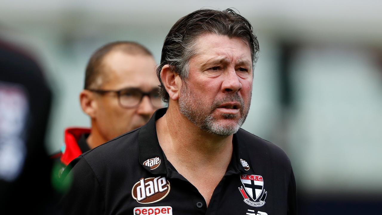 St Kilda coach Brett Ratten has a big squad of fit players to tinker with. Picture: Dylan Burns/AFL Photos via Getty Images