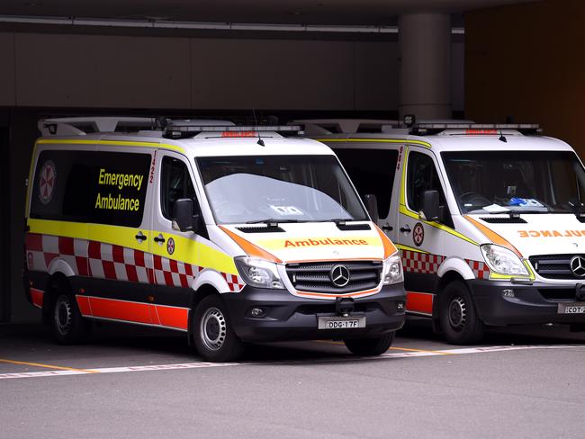 Emergency services rushed to the scene and the motorcyclist was airlifted to hospital. Picture: AAP/Paul Miller.